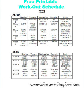 focus t25 workout schedule and calendar workout