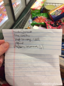 Folded Grocery List