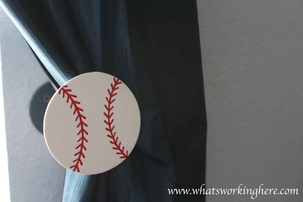 Baseball Curtain tie backs