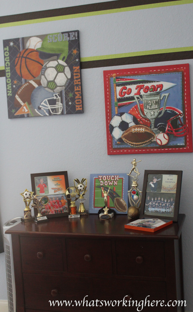 Dresser and trophies