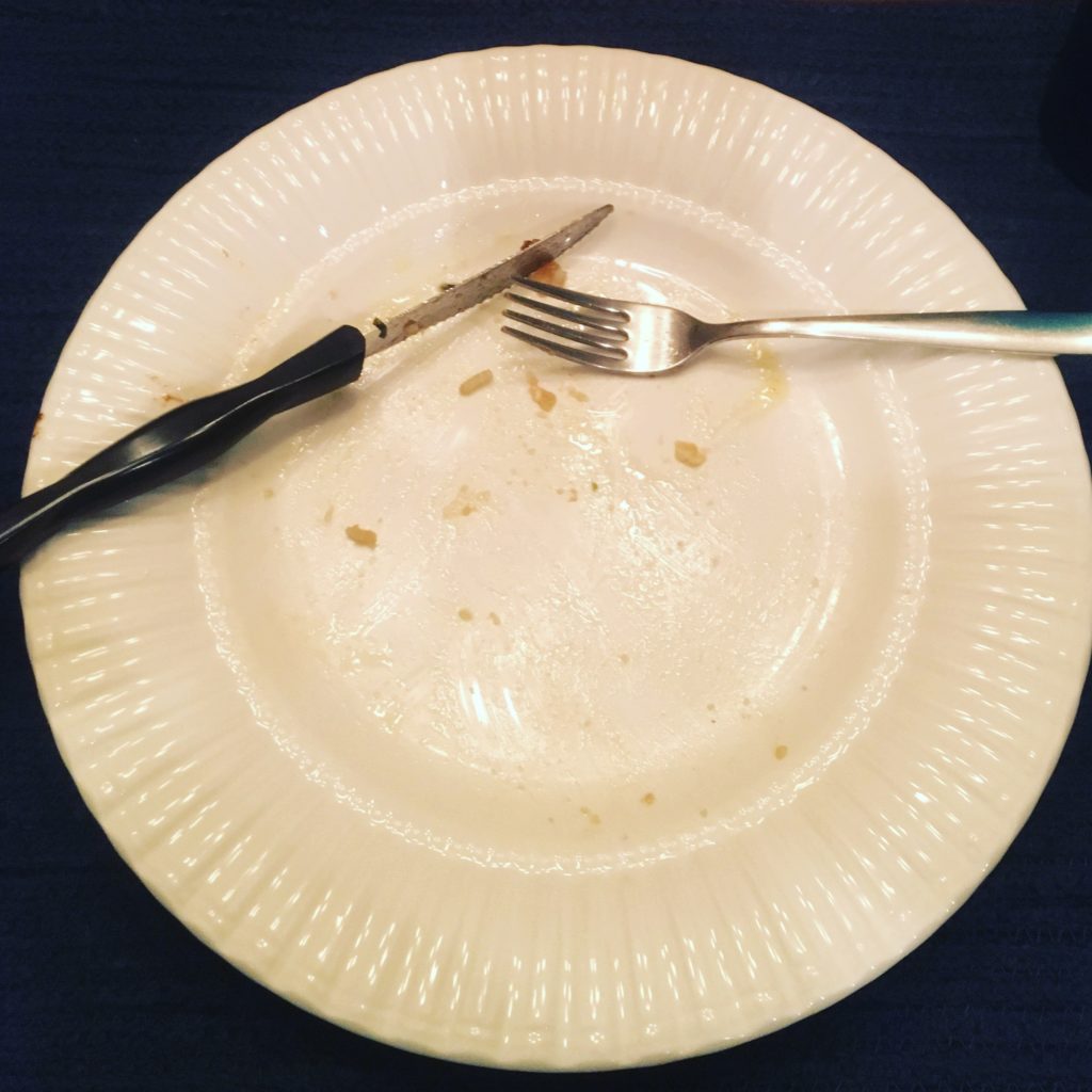 Clean Plate - A sign of a delicious meal