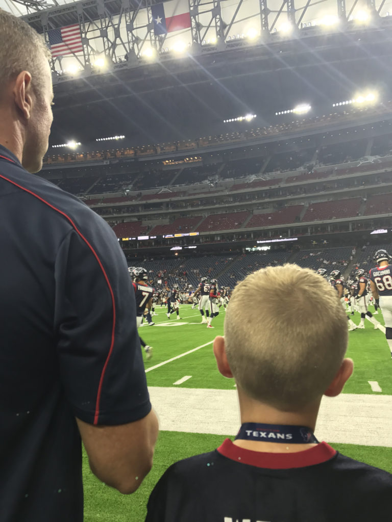 Texans Sideline Experience- up close warm up