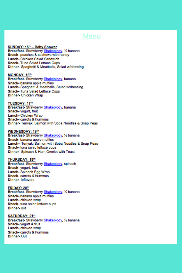 Weekly Menu 7/15/18 - LIIFT4 Meal Plan - What's Working Here
