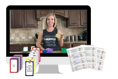 80 Day Obsession Meal Planning Made Easy Course- meal plan templates, videos, color combo meal cards, food list cards