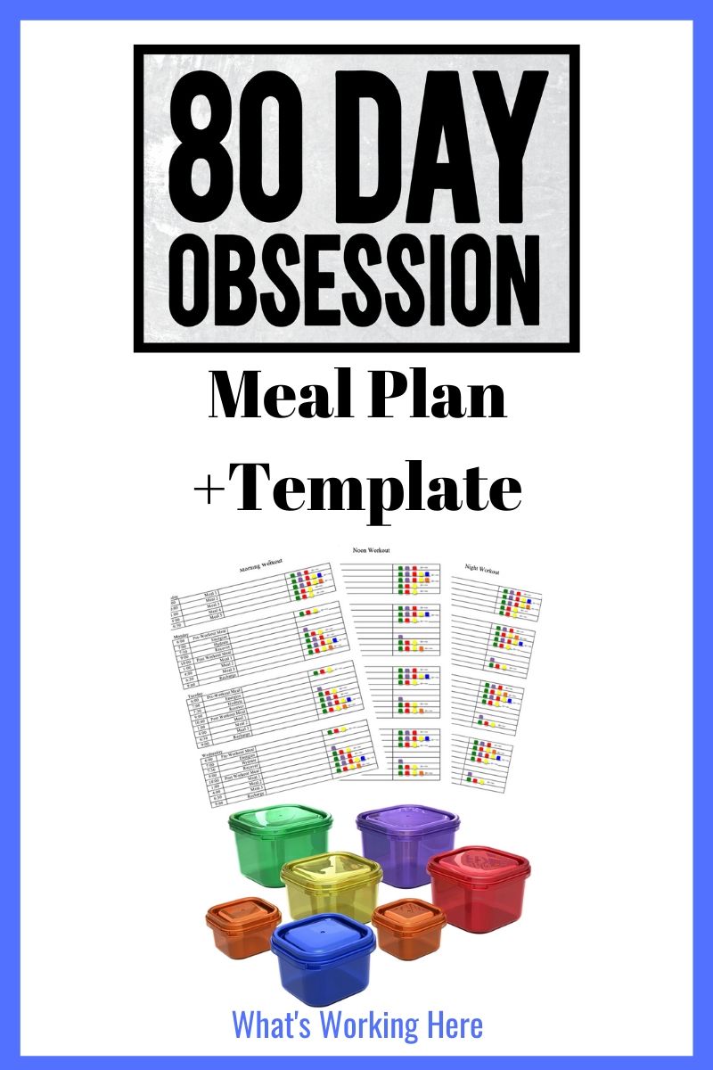 80 Day Obession Meal Plan + Template, portion control containers
