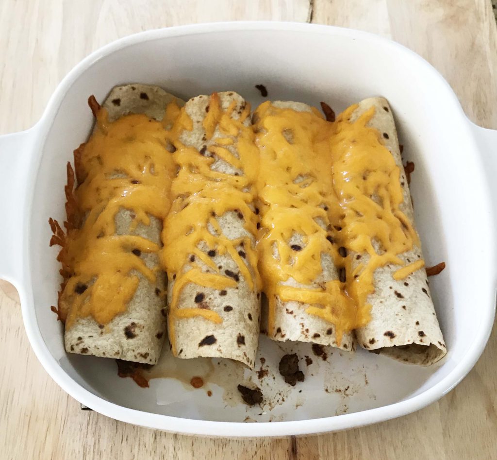 Easy Beef Burritos - a tasty way to use up leftover taco meat