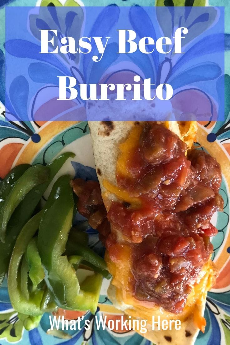 Easy Beef Burrito Recipe with sauteed bell pepper & onions