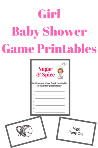 Girl Baby Shower Game Printables