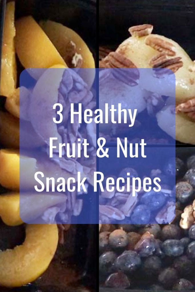 3 Healthy Fruit & Nut Snack Recipes that taste like dessert, peaches, pears, blueberries & pecans with a dash of cinnamon
