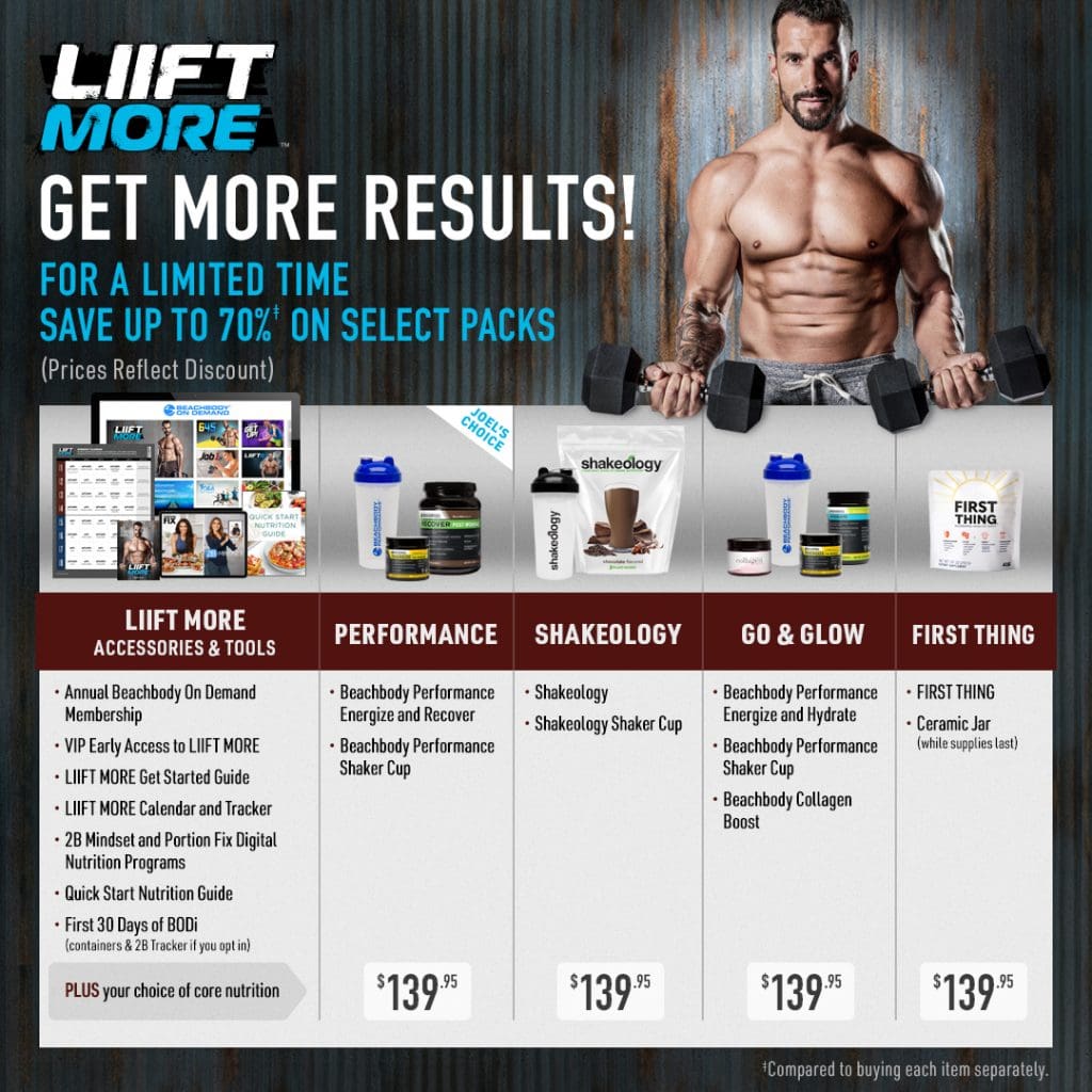 LIIFT MORE Total Solution Pack Options
