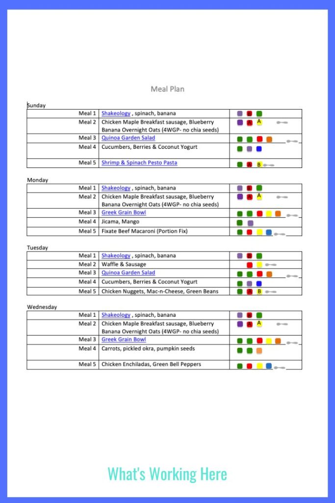 Monthly Meal Plan- August 2023 - What's Working Here