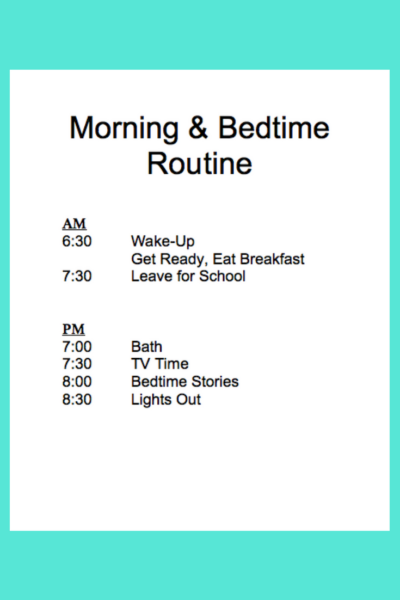 Morning & Bedtime School Routine
