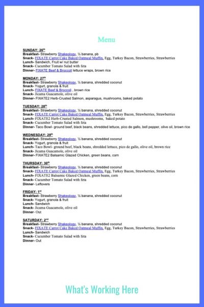 Weekly Menu- April 26th