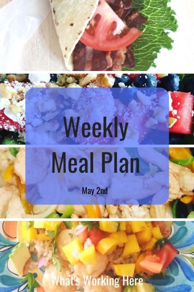 weekly meal plan 5/2/21
Turkey BLT wrap, watermelon, blueberry and spinach salad with feta and walnuts, chicken fajitas, key west shrimp