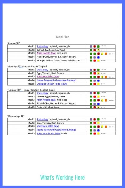 meal plan template
