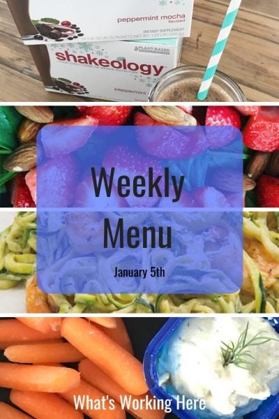 Weekly menu 1_12_20 - 3 day refresh and 2b mindset