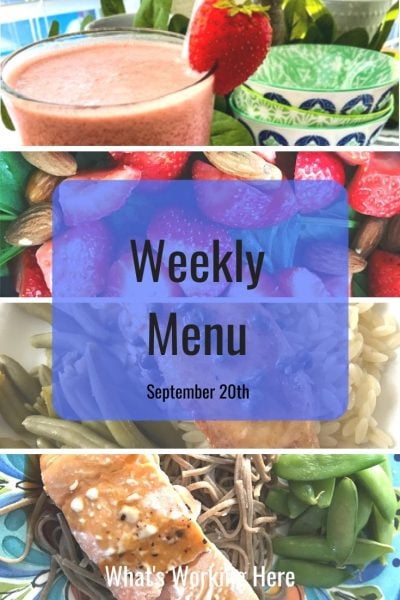 Weekly menu 9_20_20- Quick & Easy Meal Planning